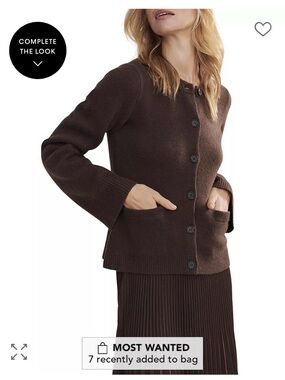 Jenni Kayne Dark Brown Cooper Cardigan Knit